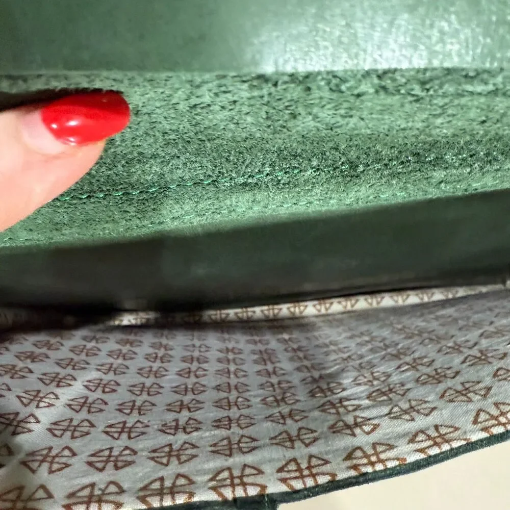 Zaaf Ethiopian Leather Briefcase/Bag With Crossbody Strap - Green